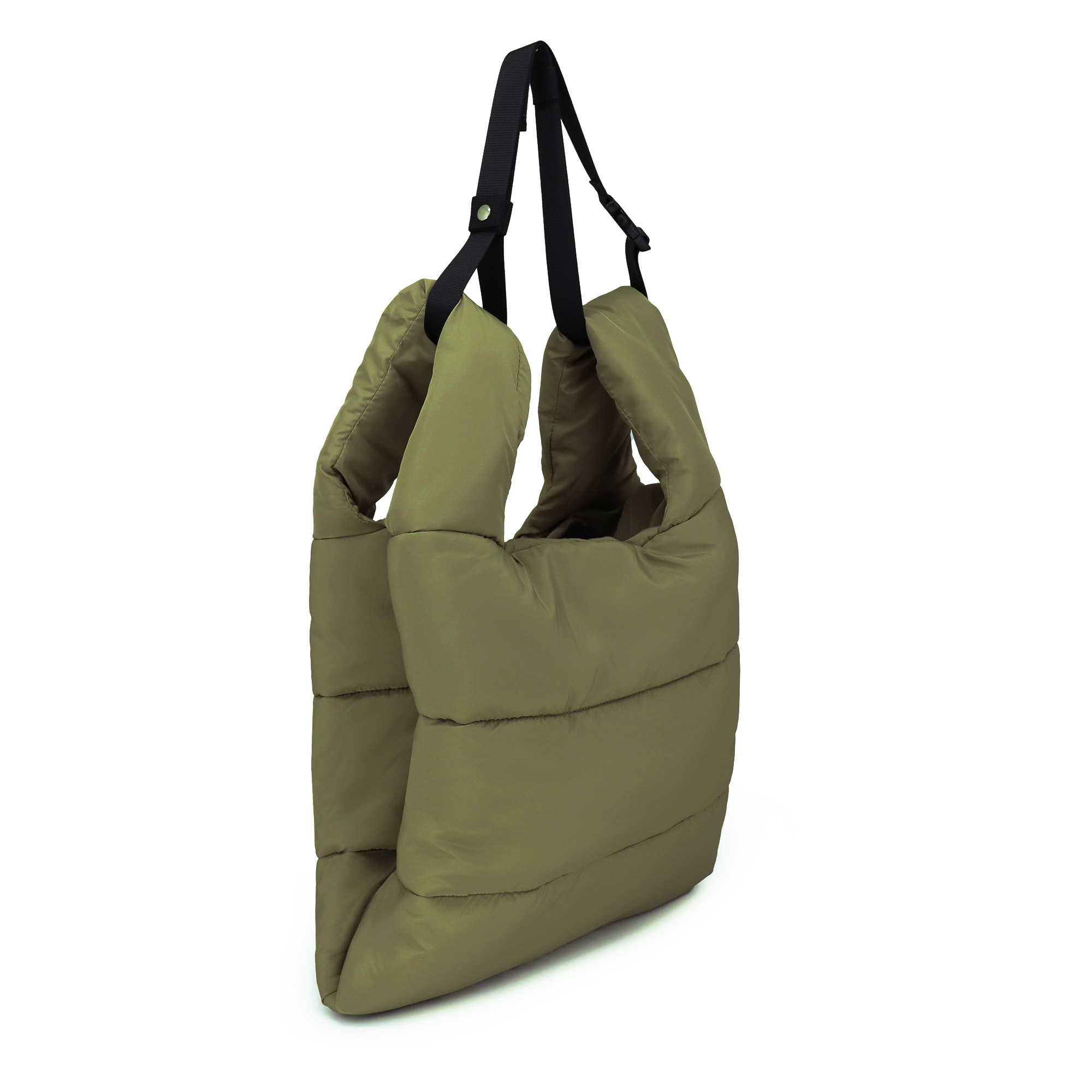 ZURI große puffy crossbody Nylonbeutel light olive